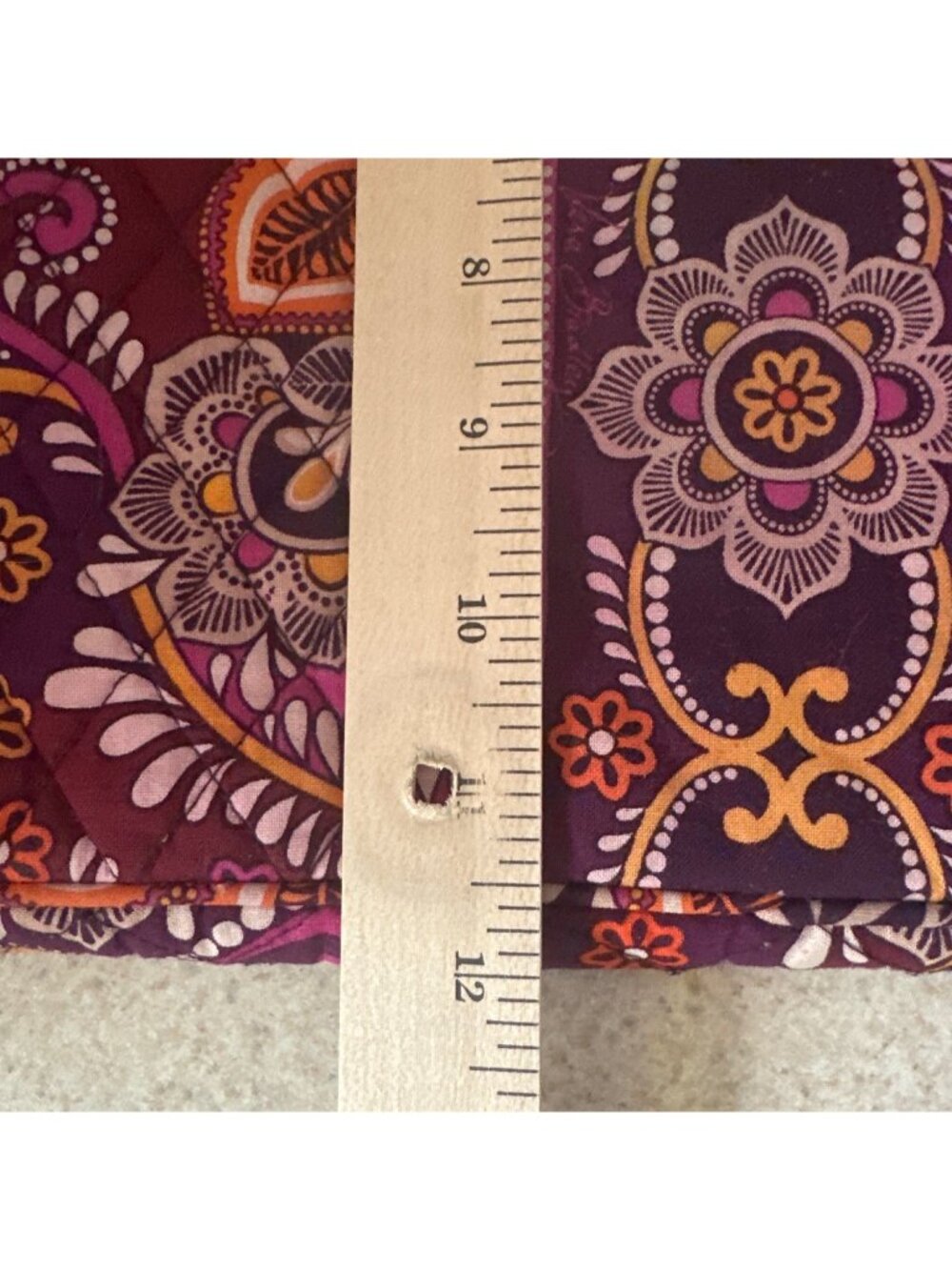 Vera Bradley Quilted Floral Laptop Sleeve 17" Safari Sunset Purple/Orange - Picture 5 of 10